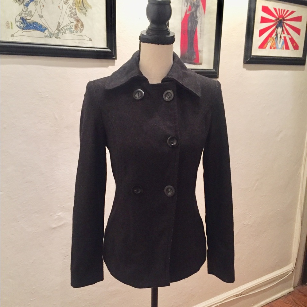 Zara dark gray peacoat